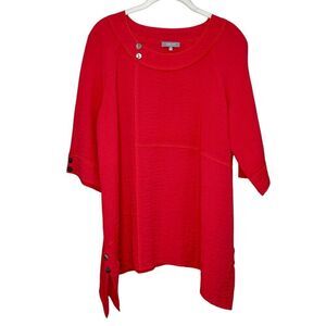 Habitat Clothes to Live In Tunic Top Size Small Pink Buttons Lagenlook Artsy